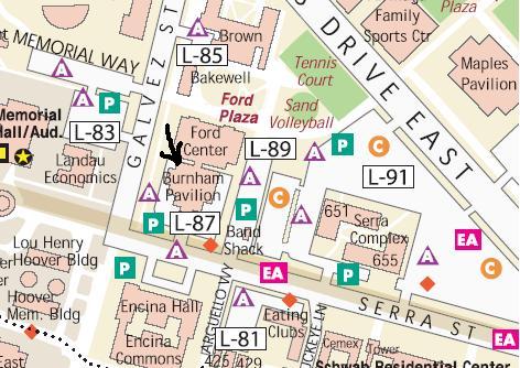 Parking map for the area near Burnham