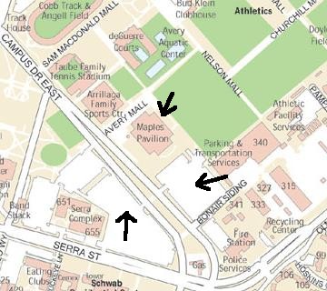 Parking map for the area near Maples