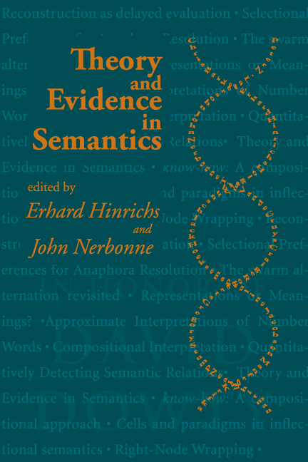 Theory and Evidence in Semantics cover