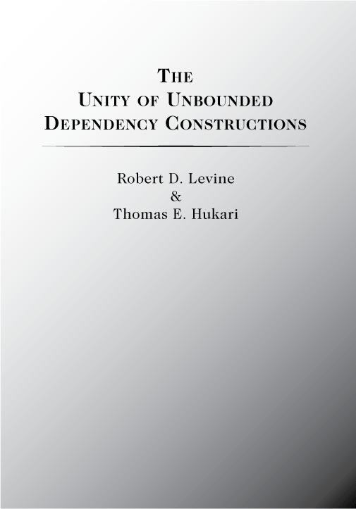 The Unity of Unbounded Dependency Constructions cover