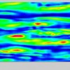 Color shades of the skin friction in the Direct Numerical Simulations of fully developed turbulent channel flow. The simulations were performed by John Kim, Parviz Moin and Robert Moser (Journal of Fluid Mechanics, v 177, pp 136-166, 1987). The plot is produced by Arthur Kravchenko.
