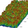 DNS of zero-pressure-gradient flat-plate boundary layer (ZPGFPBL) by Xiaohua Wu and Parviz Moin.  Image taken from DNS of the ZPGFPBL, which develops spatially from Re_theta = 80 at x=0.1 to Re_theta=1000 at x=3.5.  Grid size is 4096 points in x, 400 in y, and 128 in z.