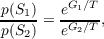 p(S1)   eG1∕T-
p(S2) = eG2∕T ,
