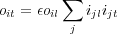         ∑
oit = ϵoil  ijlijt
         j
