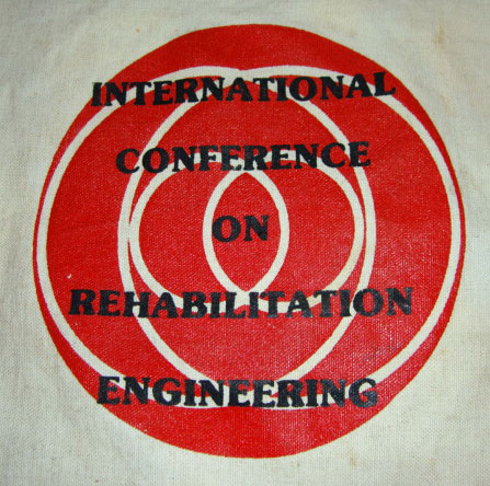 photo of ICRE conference bag - close up of insignia