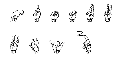 fingerspelling letters Q - Z