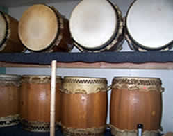 Our completed drum shelves