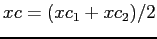 $xc=(xc_1+xc_2)/2$