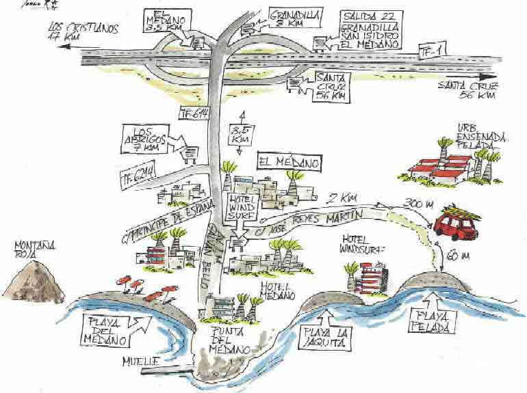 Beach Map - El Medano