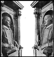 Bust of William Shakespeare taken from two angles