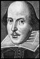 R:\NE\FLATBED\SHAKES.TIF - Date: Scanned Jan. 19, 1999. Credit: File photo/Folger Shakespeare Library. Caption: William Shakespeare from an engraving by Martin Droeshout on the title page of the First Folio of his works, 1623 (Isaac Jaggard printer). ( ran in special section for 12-31-1999 / At the Millennium Part I: The Past )