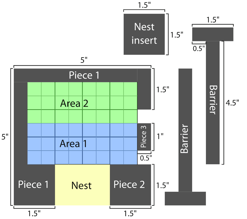 Arena parts, with US Customary measurements