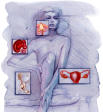 Abstract Image of nude woman surrounded by reproductive choices