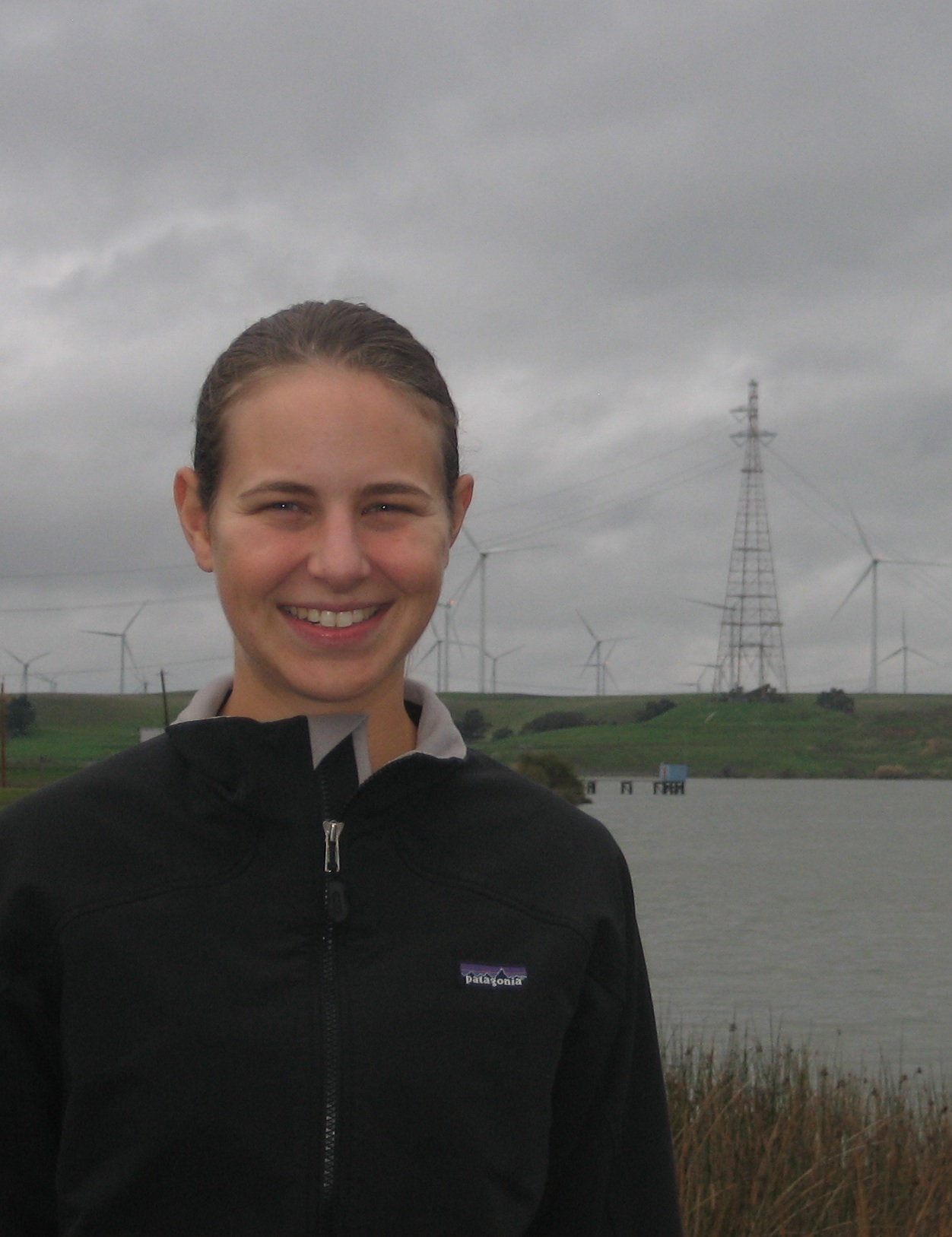 In front of a wind farm in Solano County, CA