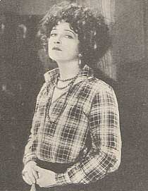 Pauline Frederick in plaid shirt