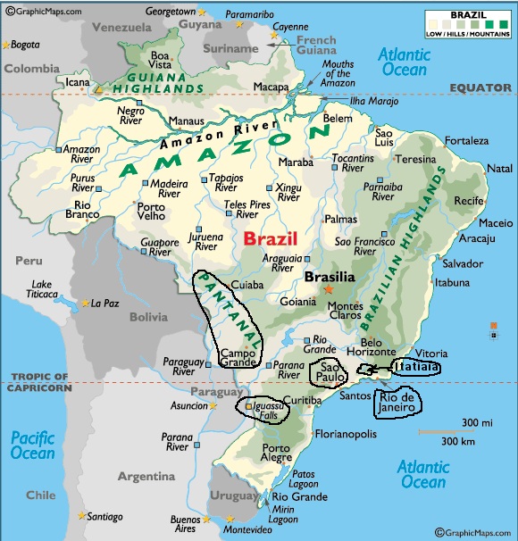 Mountains In Brazil Map