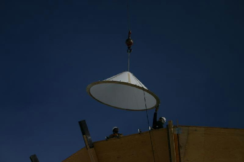 Foam cone lift Dec 2004.  Picture credit Robert Schwarz