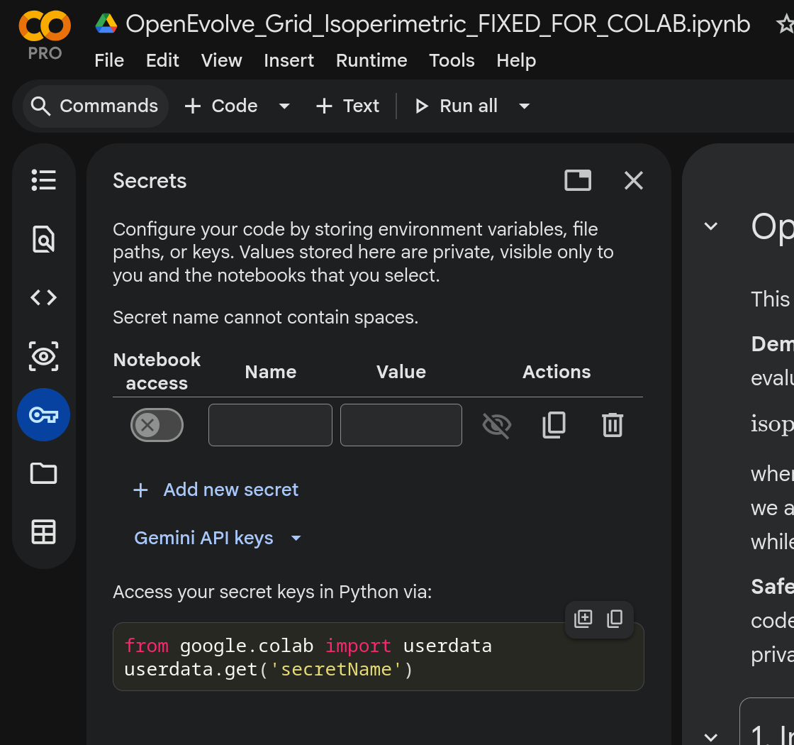 Import API key from Google AI studio