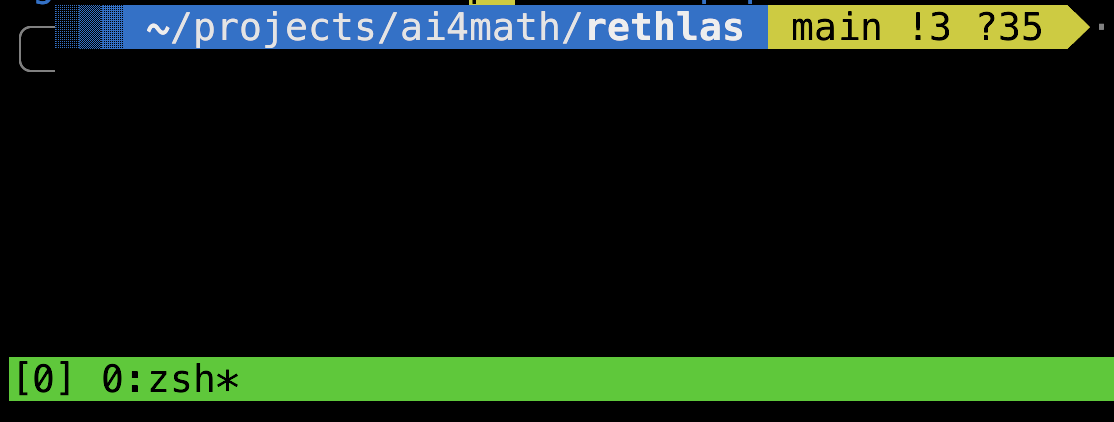 A new tmux session with one zsh window