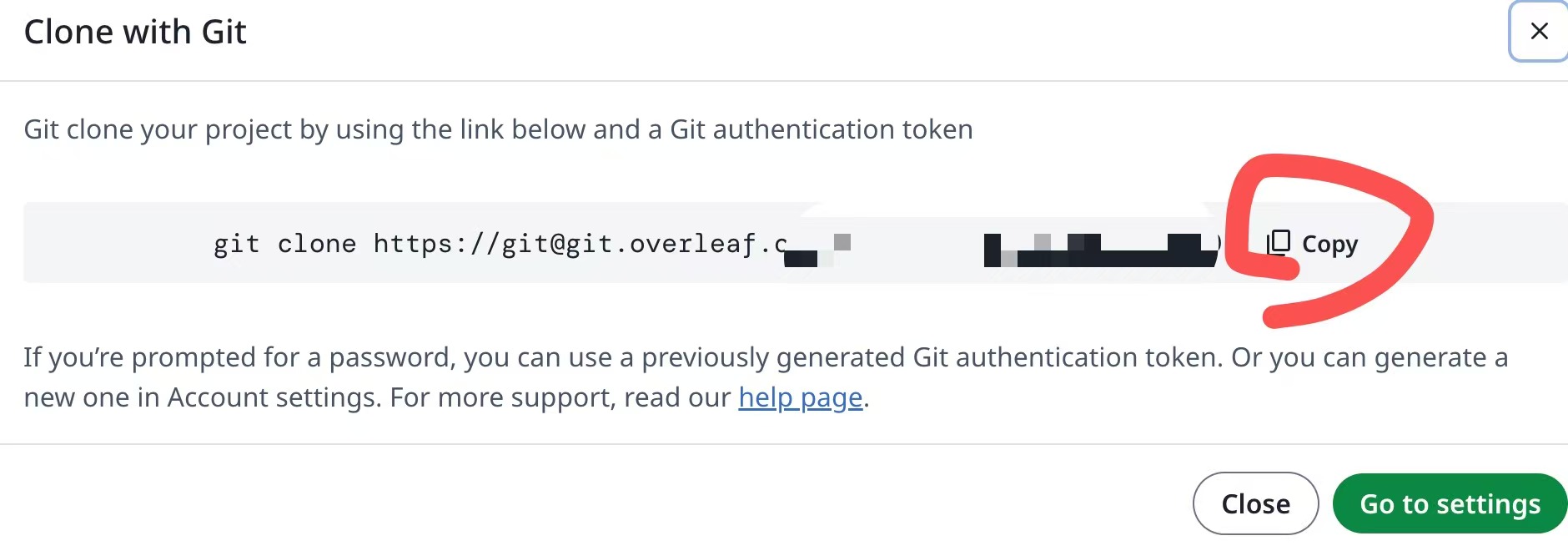 Overleaf Git clone command